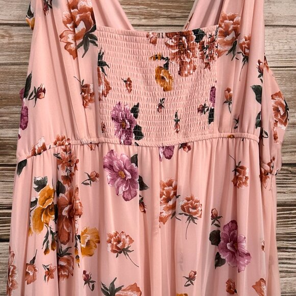 NWT Torrid Size 4X - Blush Pink Floral Chiffon Hi-Lo Dress - Picture 8 of 8